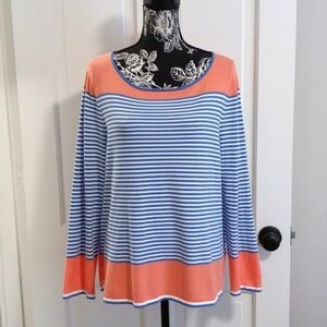 ⛵️HTF Sail To Sable⛵️ - Blue/White/Orange Stripe Lightweight Sweater